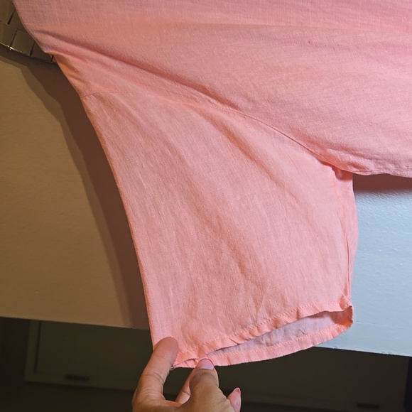 Flax By Jeanne Engelhart Linen Short Sleeved Button Down Shirt NWOT - Picture 5 of 11